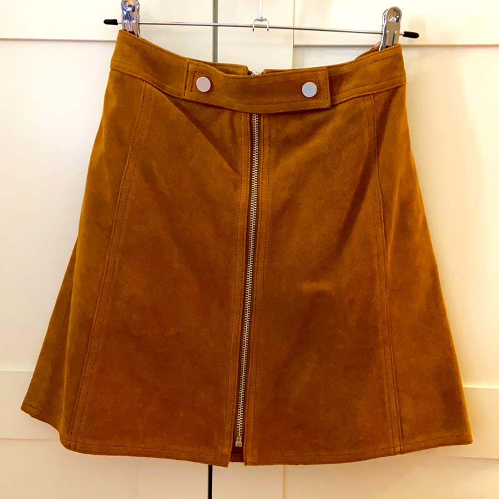 GAP Real Suede Leather Mini Skirt with hidden pockets